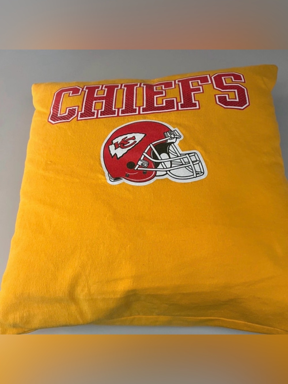 13x13 Kansas City Chiefs pillow - homemade